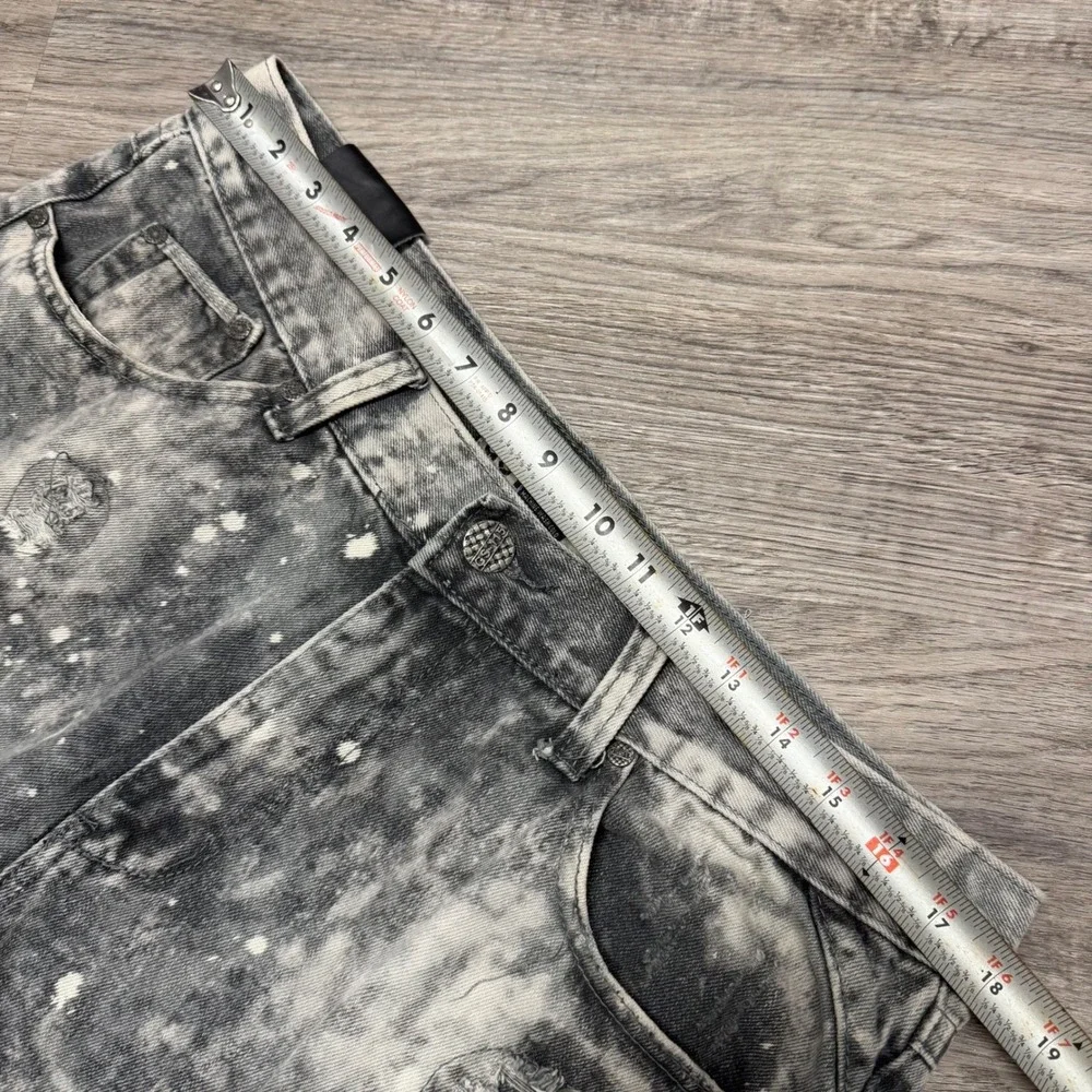 Vintage GS 115 Melrose Slim Fit‎ Distressed Acid Wash Denim Shorts Mens 34 Gray
